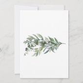 Faire-part de mariage d'aquarelle verte (Dos)