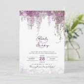 Faire-part de mariage d'aquarelle violet élégant (Debout devant)