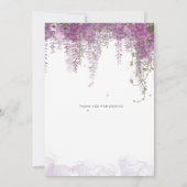 Faire-part de mariage d'aquarelle violet élégant (Dos)