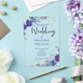 Faire-part de mariage d'aquarelle violet et bleu (Insitu (Mariage))