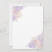 Faire-part de mariage d'aquarelle violette (Dos)