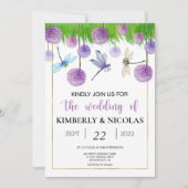 Faire-part de mariage d'aquarelle violette (Devant)