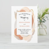 Faire-part de mariage d'aquarelle Wabi Sabi (Debout devant)