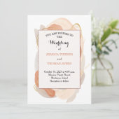 Faire-part de mariage d'aquarelle Wabi Sabi (Debout devant)