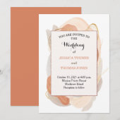 Faire-part de mariage d'aquarelle Wabi Sabi (Devant / Derrière)