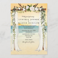 Faire-part de mariage d'arboretum de plage de couc