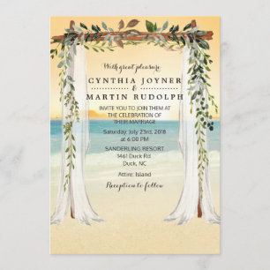 Faire-part de mariage d'arboretum de plage de couc