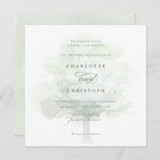 Faire-part de mariage d'arbre (Devant / Derrière)