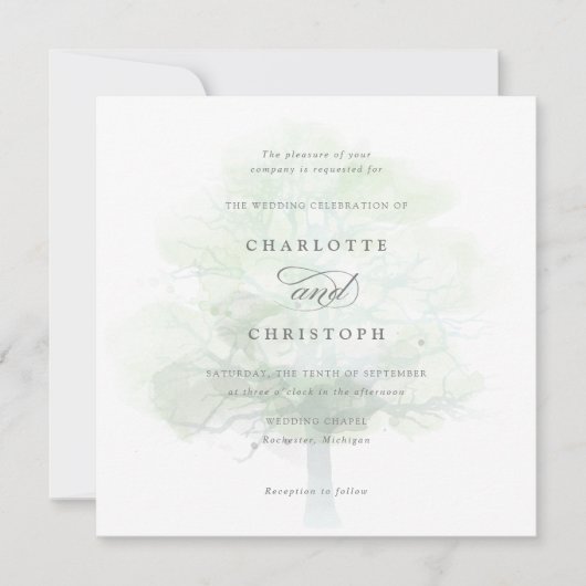 Faire-part de mariage d'arbre (Devant)