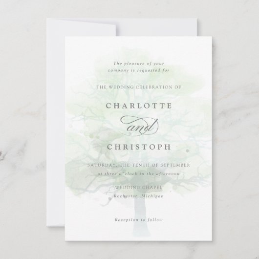 Faire-part de mariage d'arbre (Devant)