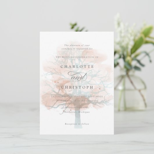 Faire-part de mariage d'arbre (Debout devant)
