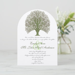Faire-part de mariage d'arbre à bois vert
