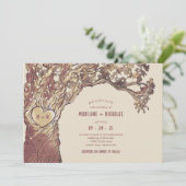 Faire-part de mariage d'arbre cardiaque sculpté ru (Debout devant)