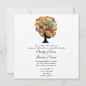 Faire-part de mariage d'arbre d'amour à fleurs mul (Devant)