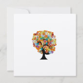 Faire-part de mariage d'arbre d'amour à fleurs mul (Dos)