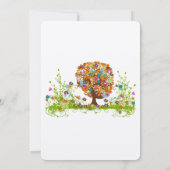 Faire-part de mariage d'arbre d'amour à fleurs tor (Dos)