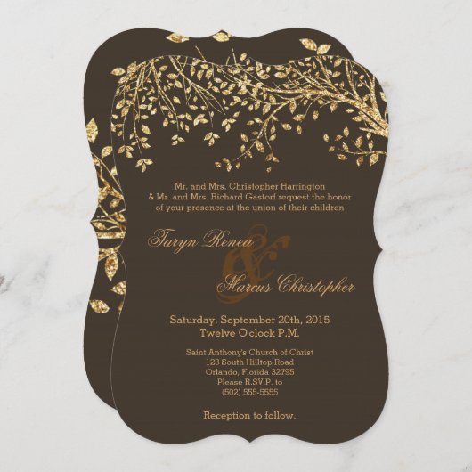 faire-part de mariage d'arbre d'automne d'automne (Devant / Derrière)