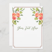 Faire-part de mariage d'arbre de pêche 5x7 pouces" (Devant / Derrière)