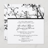 Faire-part de mariage d'arbre d'hiver noir et blan (Devant / Derrière)