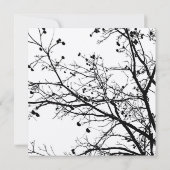 Faire-part de mariage d'arbre d'hiver noir et blan (Dos)