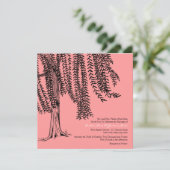 Faire-part de mariage d'arbre rose et noir (Debout devant)