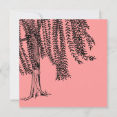 Faire-part de mariage d'arbre rose et noir (Dos)