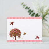 Faire-part de mariage d'arbre rouge Corail Bourgog (Debout devant)