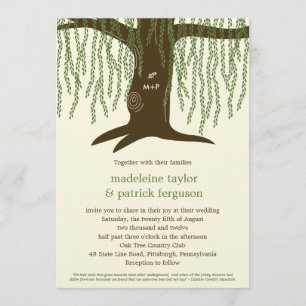 Faire-part de mariage d'arbre sauvage
