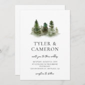 Faire-part de mariage d'arbre simple (Devant / Derrière)