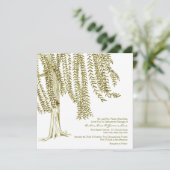 Faire-part de mariage d'arbre vert et blanc (Debout devant)