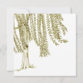 Faire-part de mariage d'arbre vert et blanc (Dos)