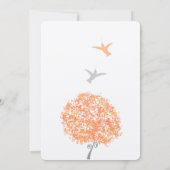 Faire-part de mariage d'arbres de gris corail oise (Dos)