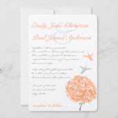 Faire-part de mariage d'arbres de gris corail oise (Devant)