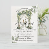 Faire-part de mariage d'arc botanique en fleurs (Debout devant)