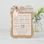 faire-part de mariage d'arc de ficelle de dentelle (Debout devant)