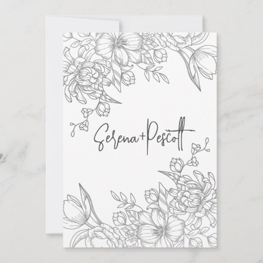 Faire-part de mariage d'arc de script minimal (Dos)