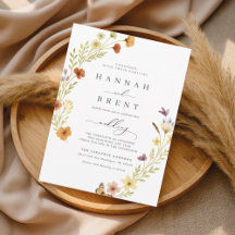 Faire-part de mariage d'arc Fleur sauvage rustique
