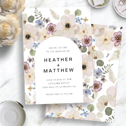 Faire-part de mariage d'arc floral