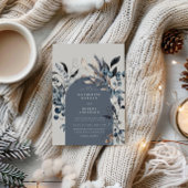 Faire-part de mariage d'arc floral hiver gelé