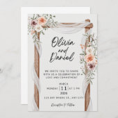 Faire-part de mariage d'arc floral personnalisable (Devant / Derrière)