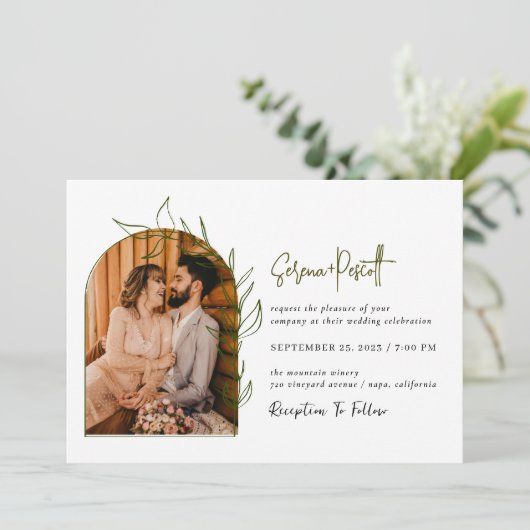 Faire-part de mariage d'arc miniature photo (Debout devant)