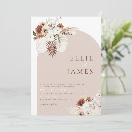 Faire-part de mariage d'arc moderne Boho (Debout devant)