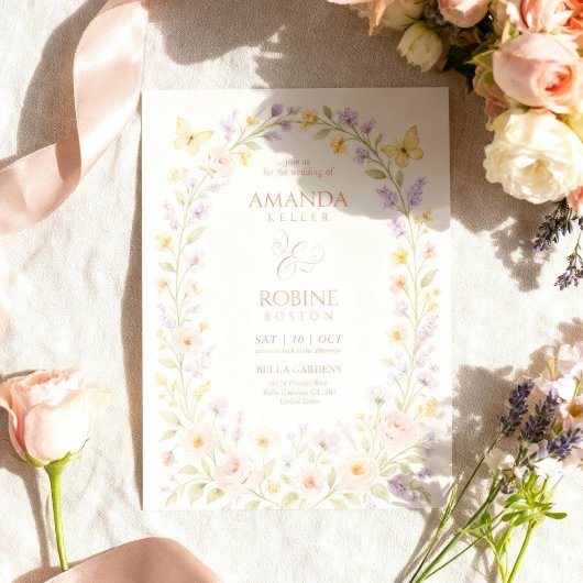 Faire-part de mariage d'arche florale souple