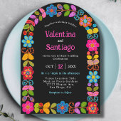 Faire-part de mariage d'arche mexicaine moderne