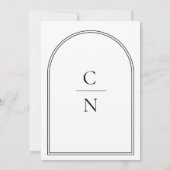 Faire-part de mariage d'arche Monogram moderne (Dos)