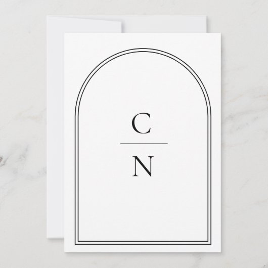 Faire-part de mariage d'arche Monogram moderne (Dos)