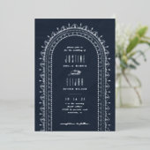 Faire-part de mariage d'arche ornée de pétrole - M (Debout devant)