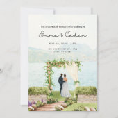 Faire-part de mariage d'arche romantique aquarelle (Devant)