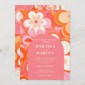 Faire-part de mariage d'arche rose rétro (Devant / Derrière)