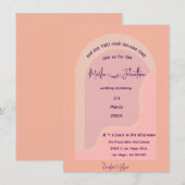 Faire-part de mariage d'arche Super rose vif moder (Devant / Derrière)